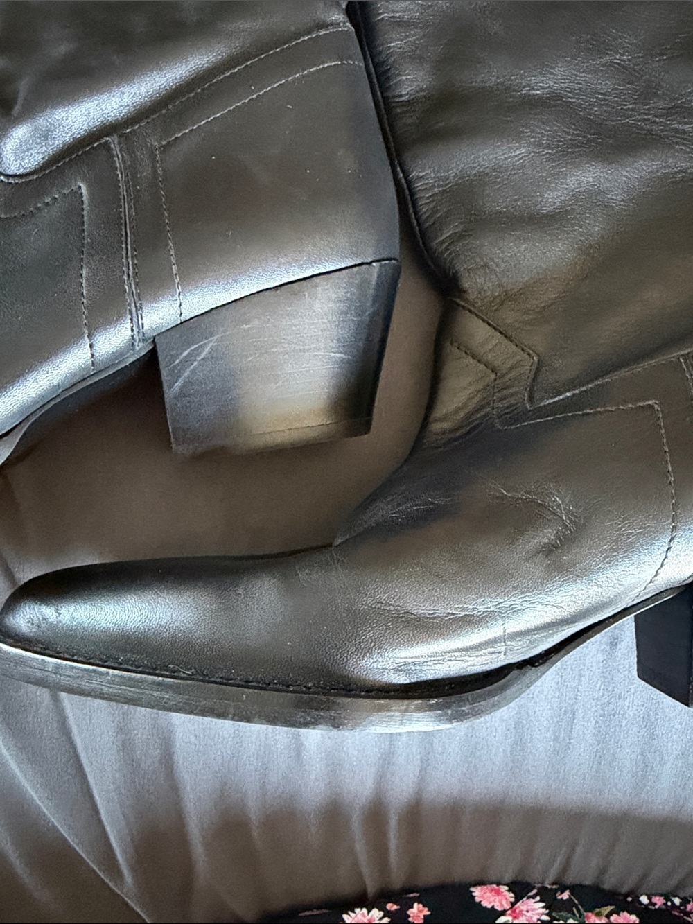 NWT Black Zara heeled Pointed Toe Ankle Cowboy Boots Botin Size 8.5 - Picture 5 of 13